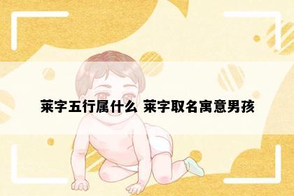 莱字五行属什么 莱字取名寓意男孩